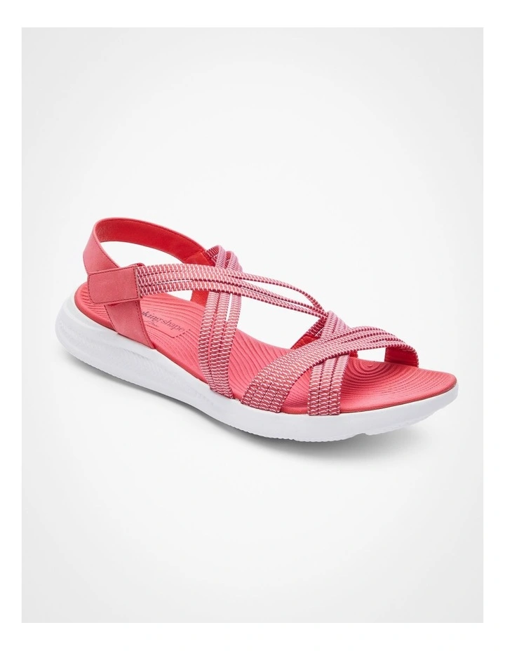 Elastic Comfort Sandal in Red image 2