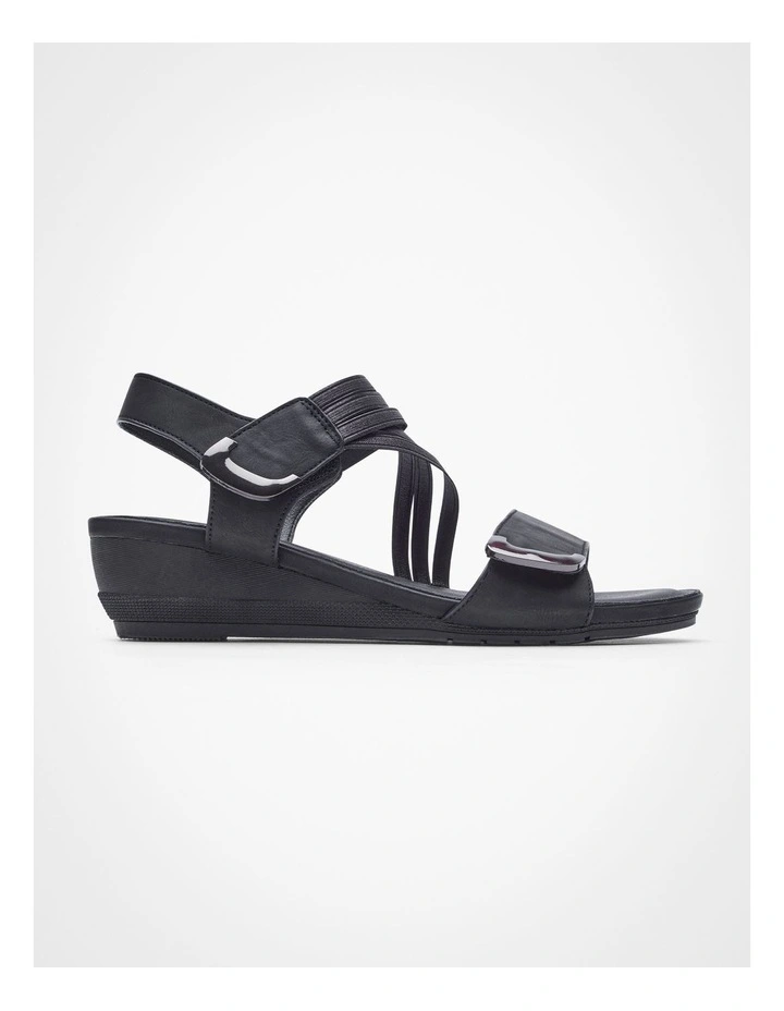 Flex Comfort Wedge Sandal in Black image 1