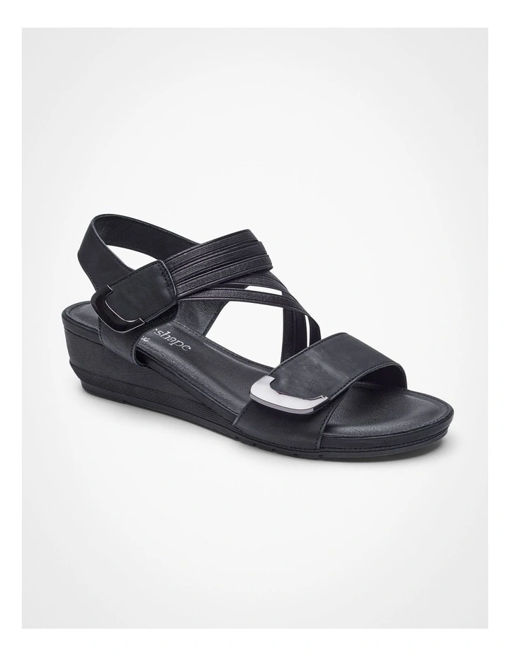 Flex Comfort Wedge Sandal in Black image 2