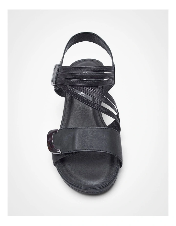 Flex Comfort Wedge Sandal in Black image 3