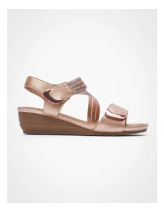 Flex Comfort Wedge Sandal in Rose Gold