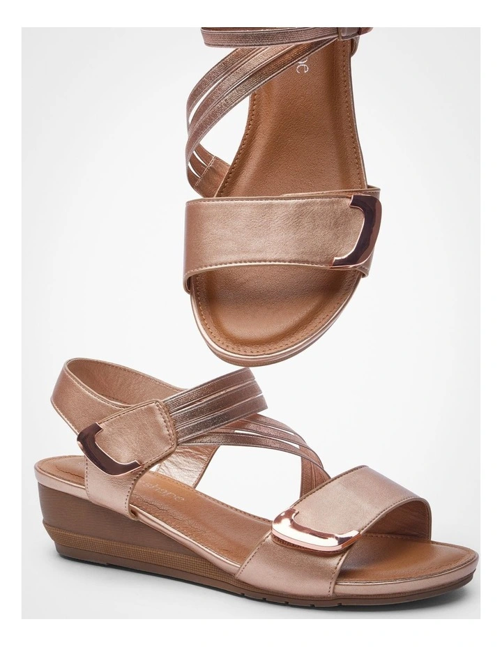 Flex Comfort Wedge Sandal in Rose Gold image 4