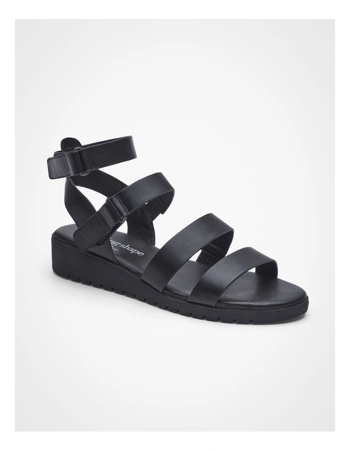 Strappy Flex Sandal in Black image 2