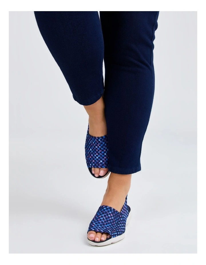 Woven Stretch Sling Back in Navy/Multi image 6