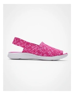Woven Stretch Slingback in Pink