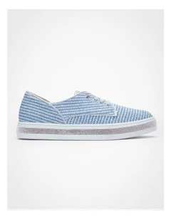 Woven Lace Up Derby in Blue