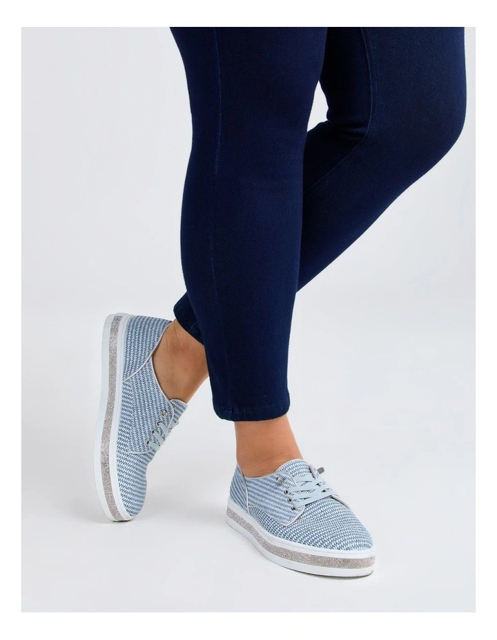 Woven Lace Up Derby in Blue image 5