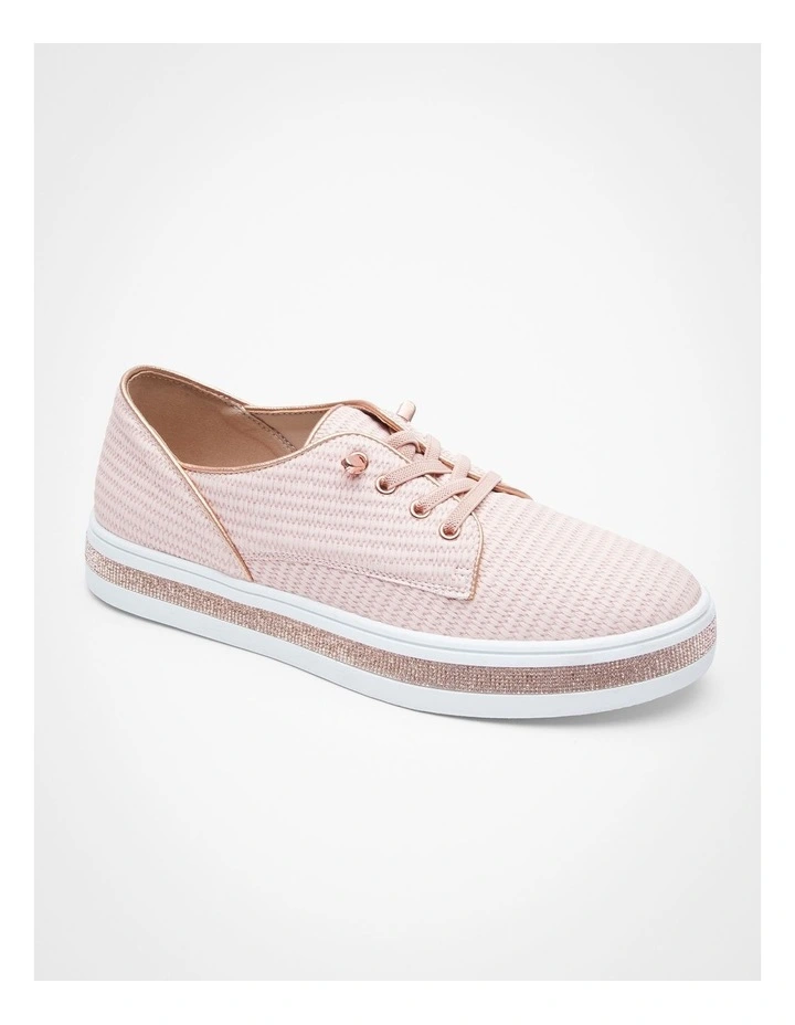 Woven Lace Up Derby in Blush image 2