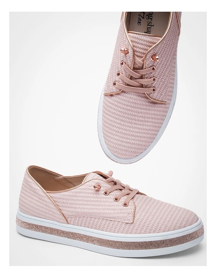 Woven Lace Up Derby in Blush image 5
