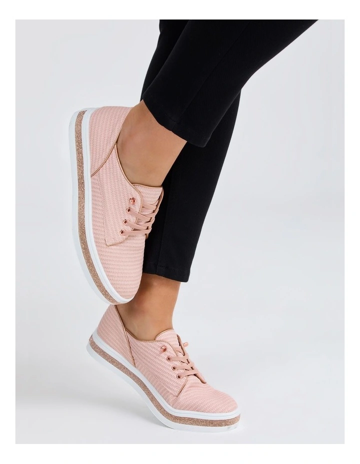 Woven Lace Up Derby in Blush image 6