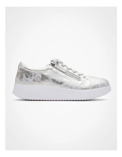 Textured Metallic Sneaker in Metallic