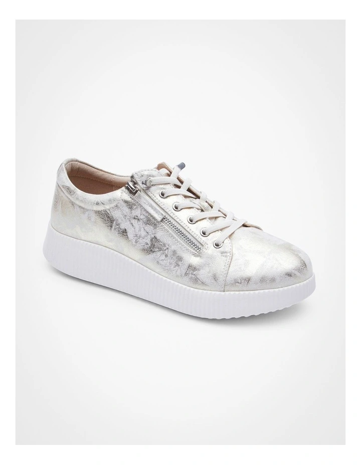 Textured Metallic Sneaker in Metallic image 2