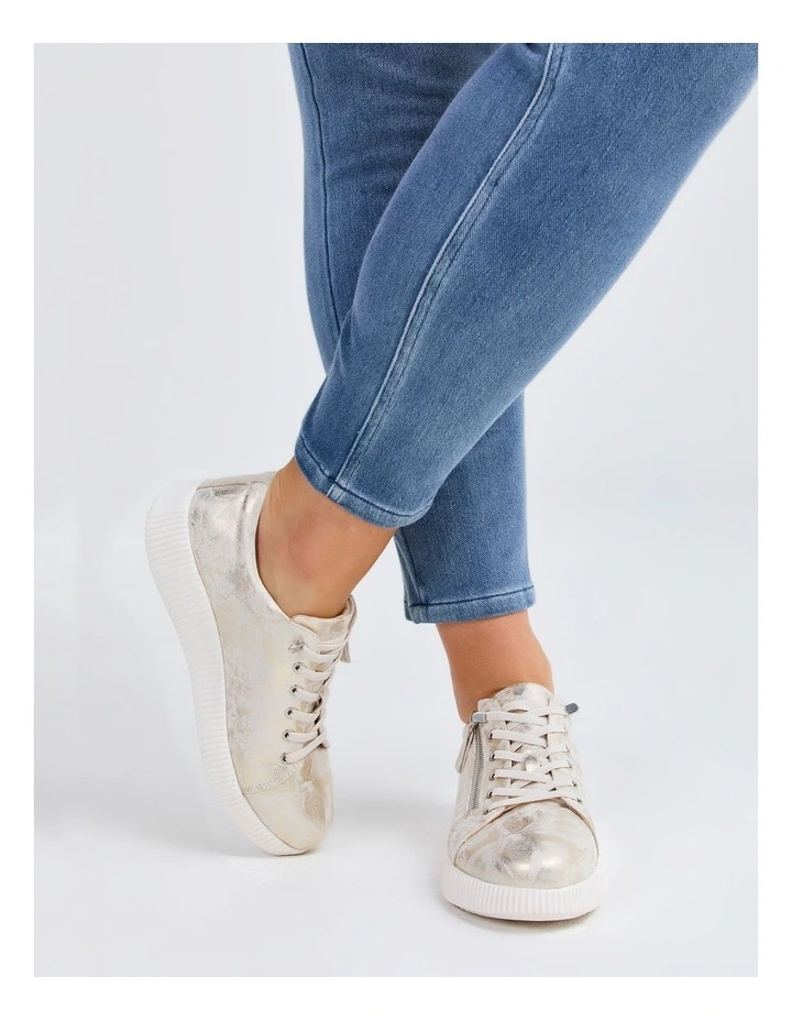 Textured Metallic Sneaker in Metallic image 3