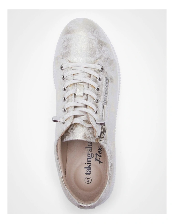 Textured Metallic Sneaker in Metallic image 4