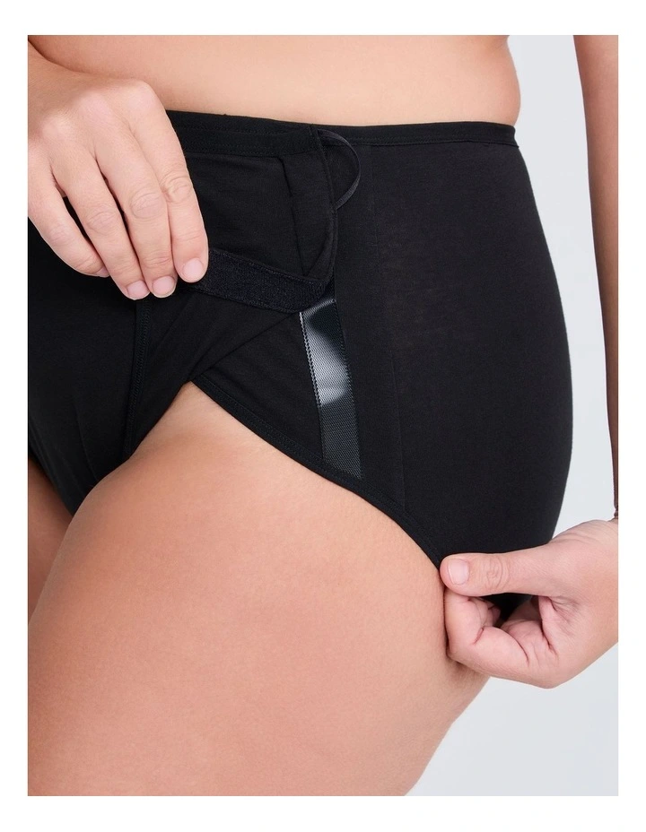 Adaptive Cotton Leak Proof Brief in Black image 5