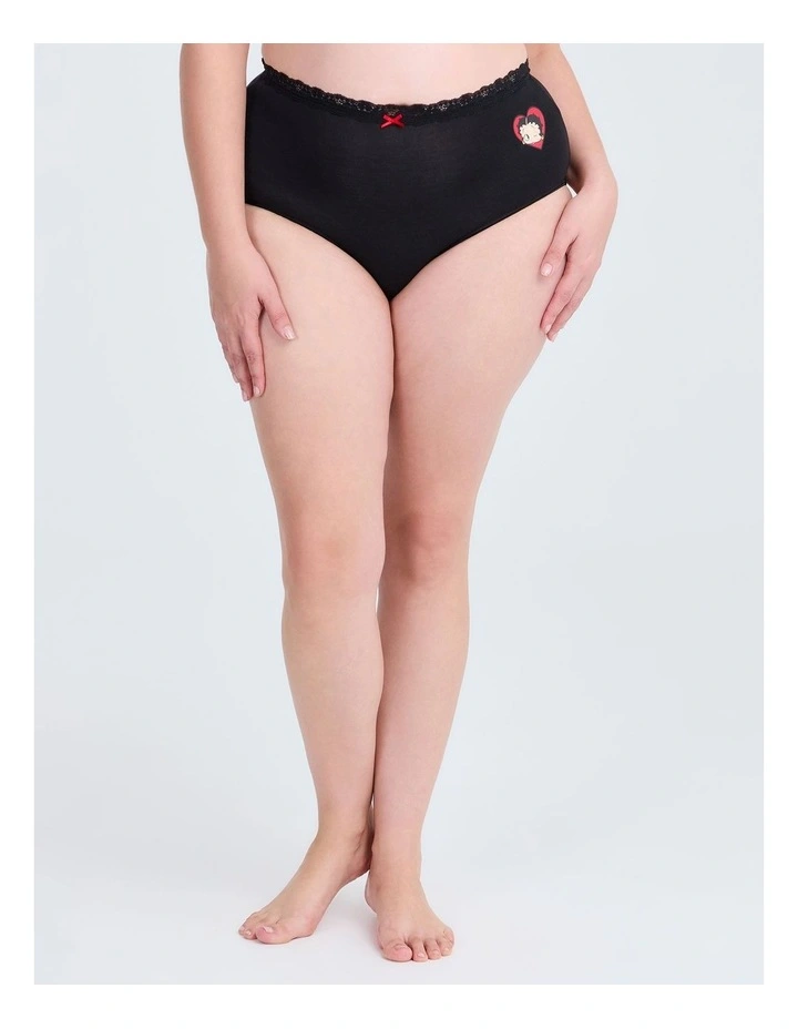 2Pk Betty Boop Lace Trim Briefs in Black image 2