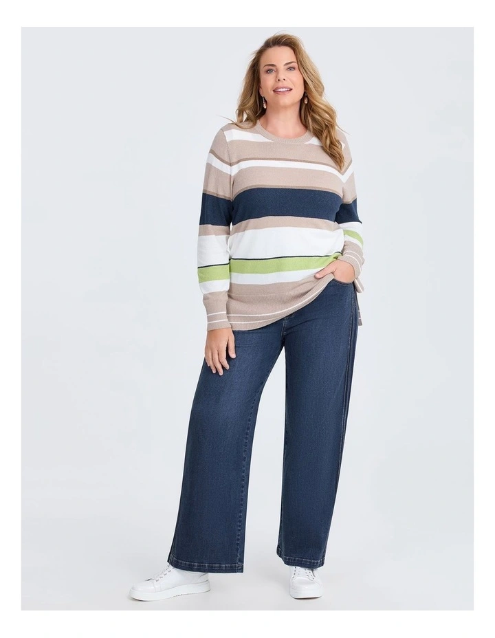 Textured Multi Stripe Jumper in Stripe image 3