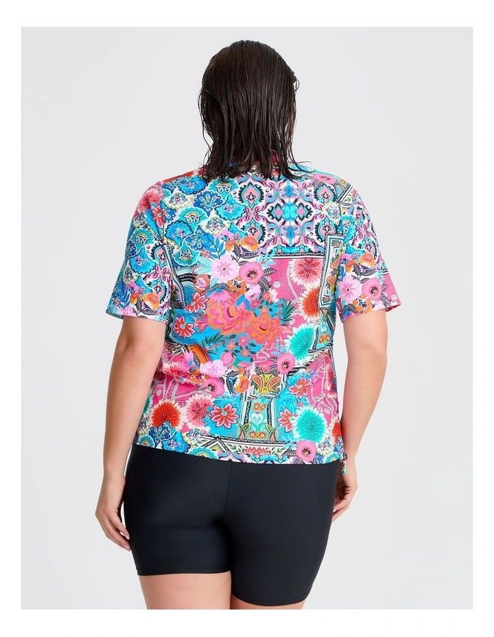 Botanica Ruched Zip Rash Vest in Multi image 2