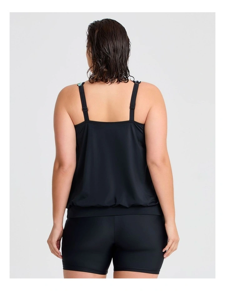 Floral V-neck Blouson Tankini Print image 2