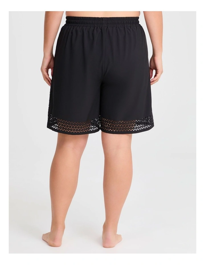 Laser Cut Stretch Boardshort in Black image 2