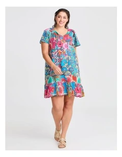Cotton Botanica Coverup Dress Print in Multi