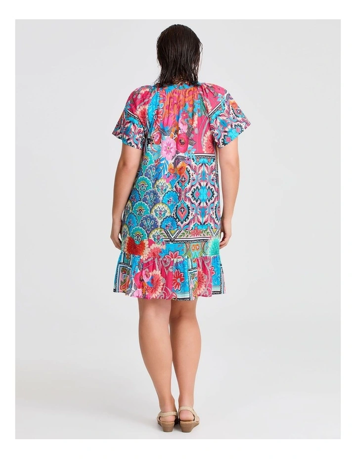 Cotton Botanica Coverup Dress Print in Multi image 2