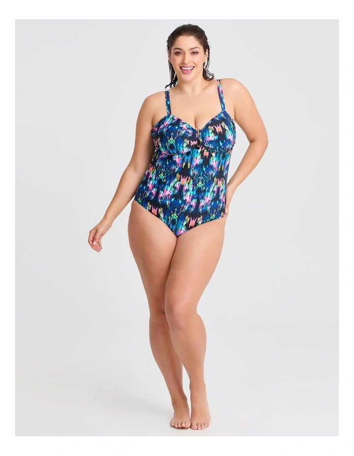 Ikat One Piece Swimsuit in Multi image 3