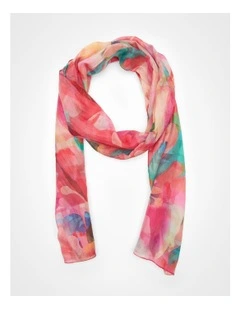 Pretty Floral Silk Scarf Multi
