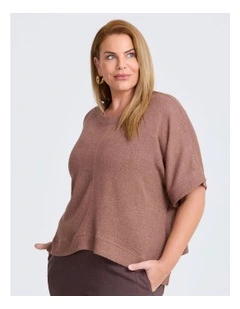 Fine Knit Overtop in Mocha Mousse