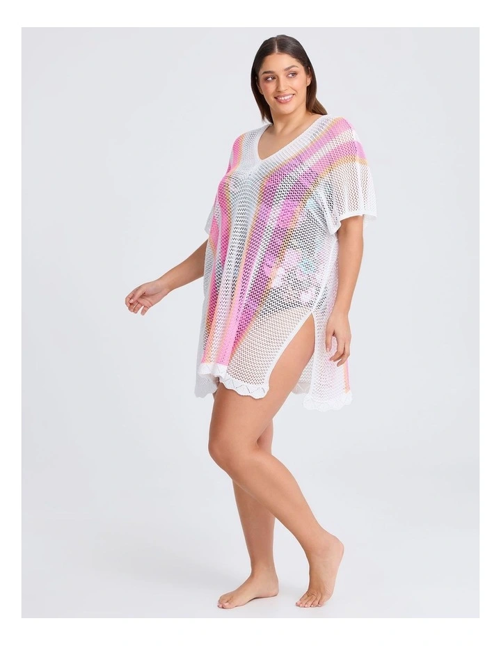 Breezy Summer Crochet Coverup in White image 3