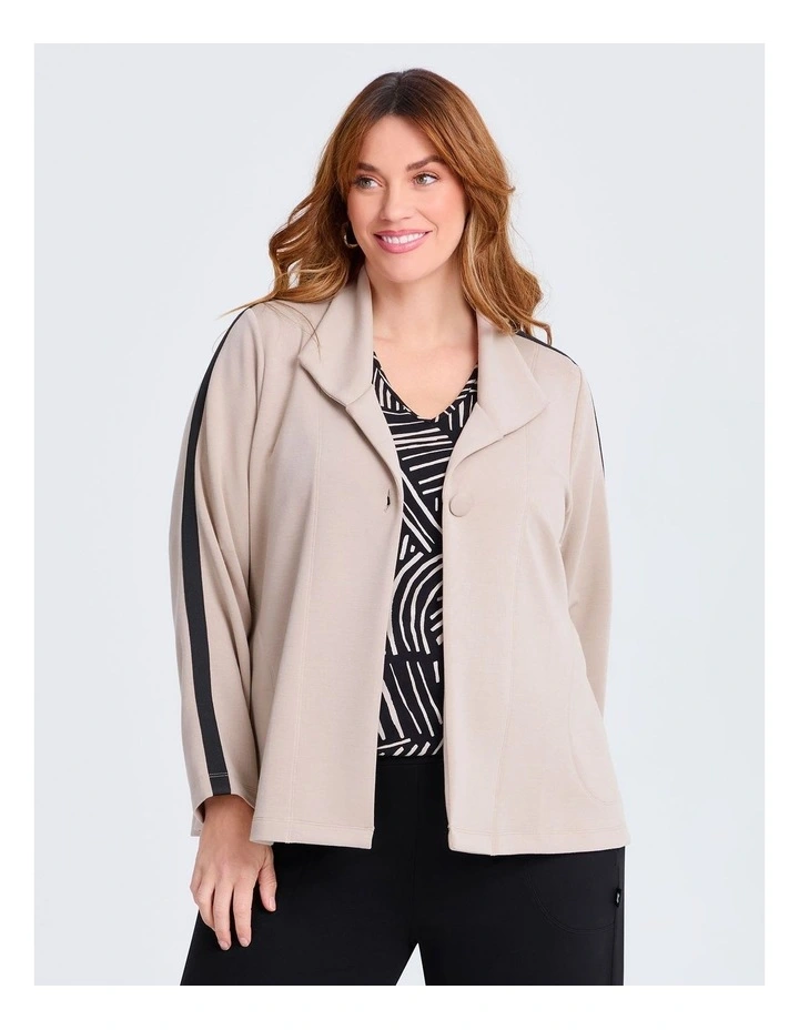 Natural Hine Cardigan in Almond Beige image 3