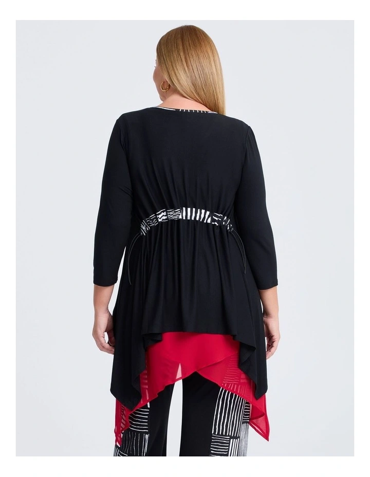 Button Detail Natural Cardigan in Black image 2