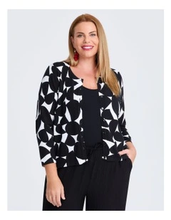Abstract Natural Cardigan in Multi