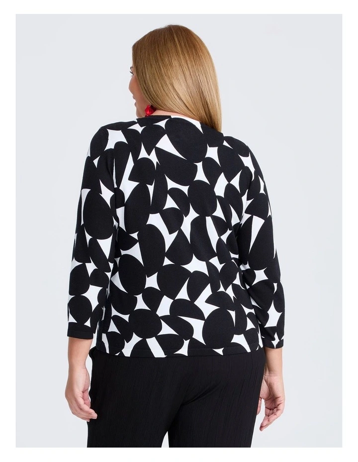 Abstract Natural Cardigan in Multi image 2