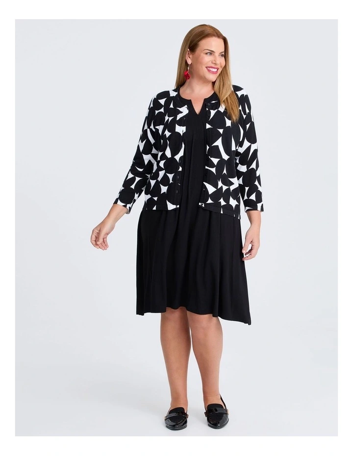 Abstract Natural Cardigan in Multi image 3