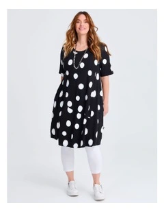 Natural Abstract Spot Dress Print