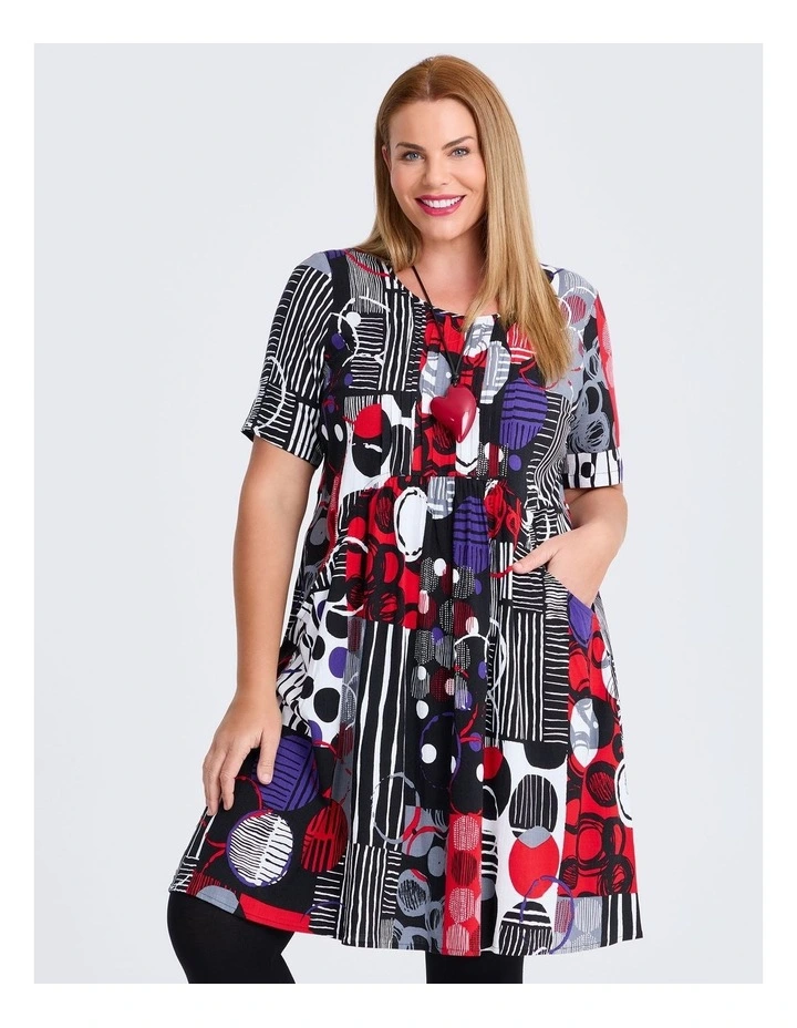 Everyday Tuck Natural Dress in Multi image 2