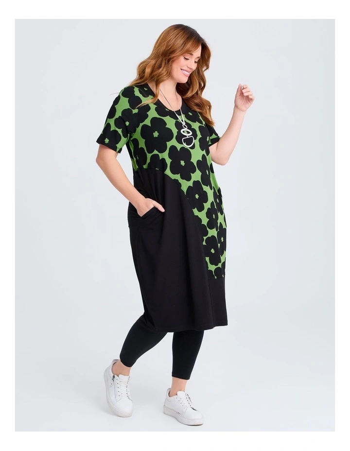 Natural Taia Abstract Print Dress image 1