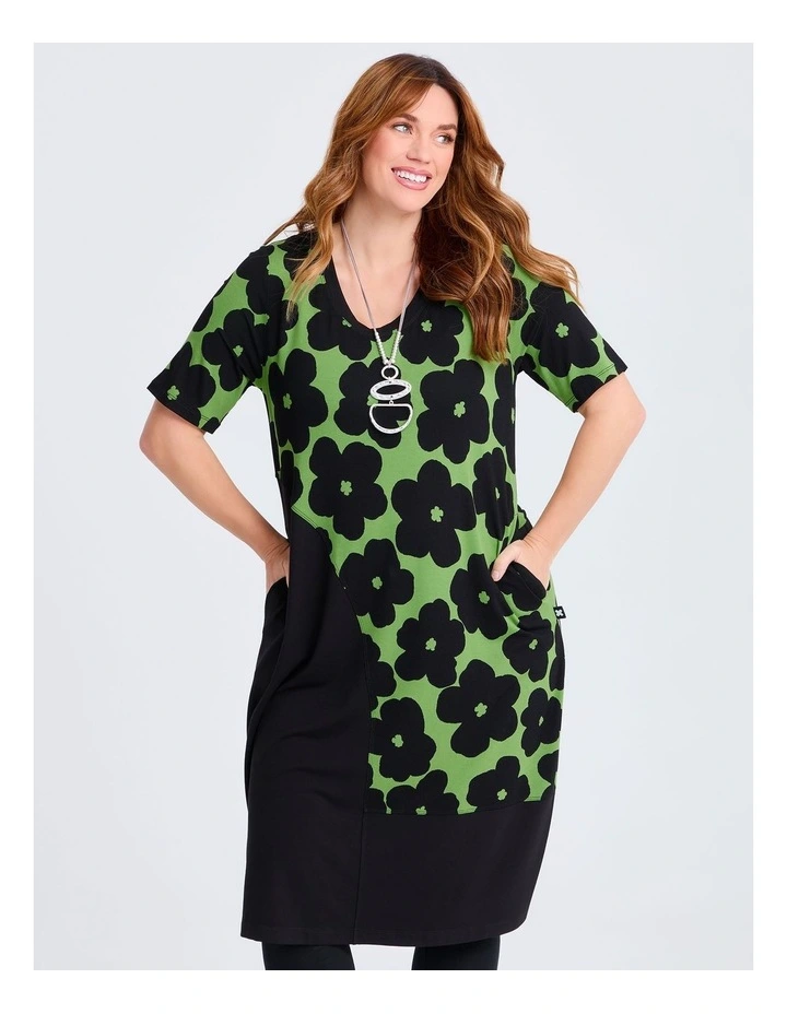 Natural Taia Abstract Print Dress image 3