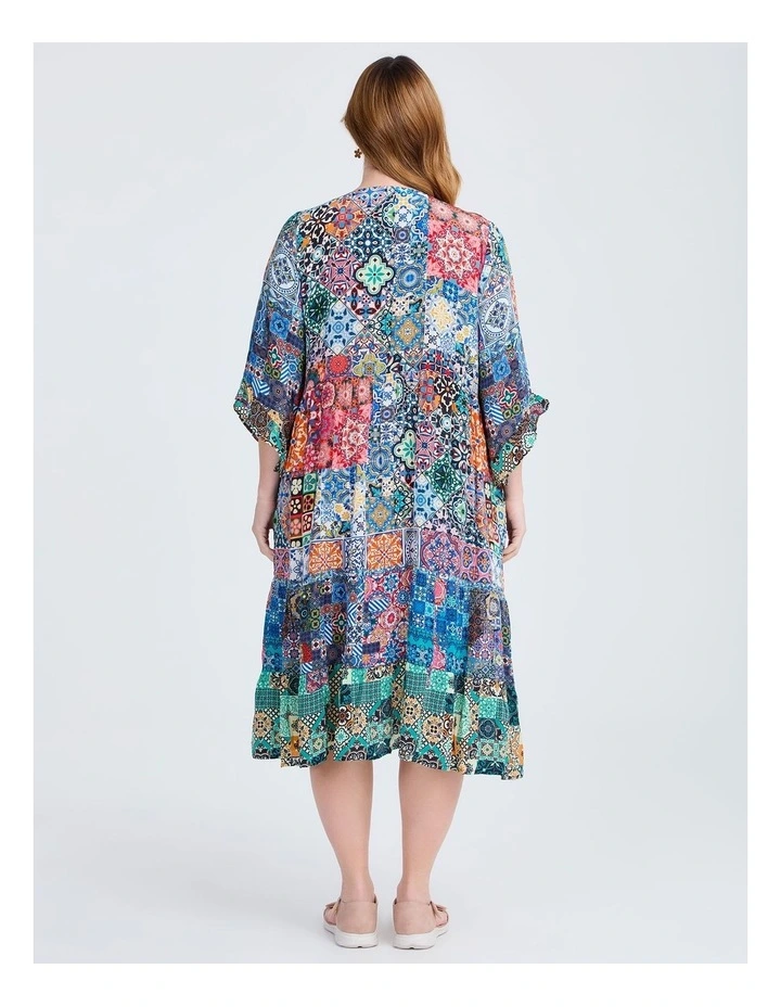 Natural Mosaic Tile Dress in Print image 2
