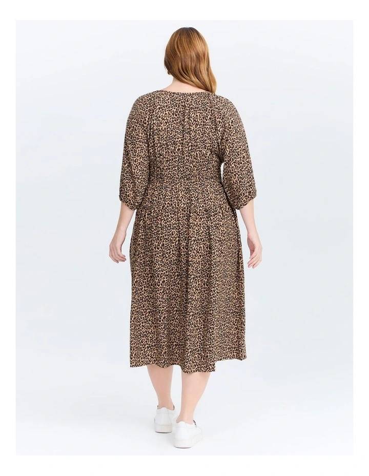 Natural Animal Shirred Dress Print image 2