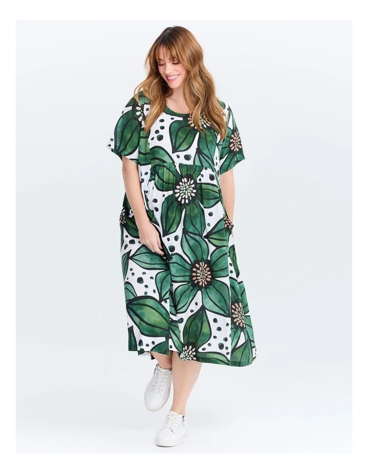 Natural Pocket Midi Dress Urban Floral Print image 1