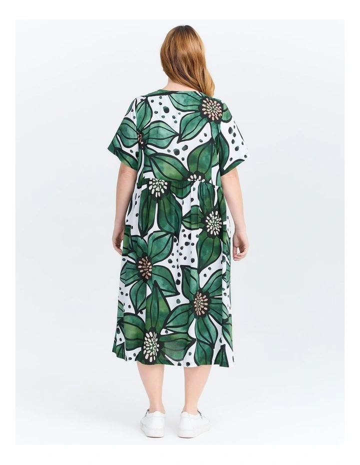 Natural Pocket Midi Dress Urban Floral Print image 3