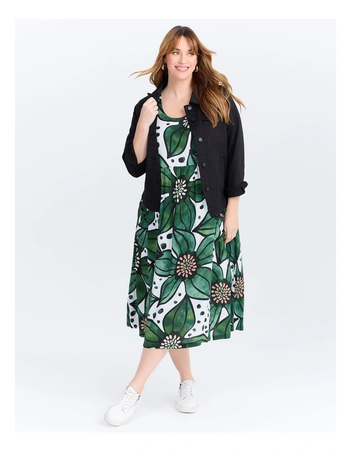 Natural Pocket Midi Dress Urban Floral Print image 4