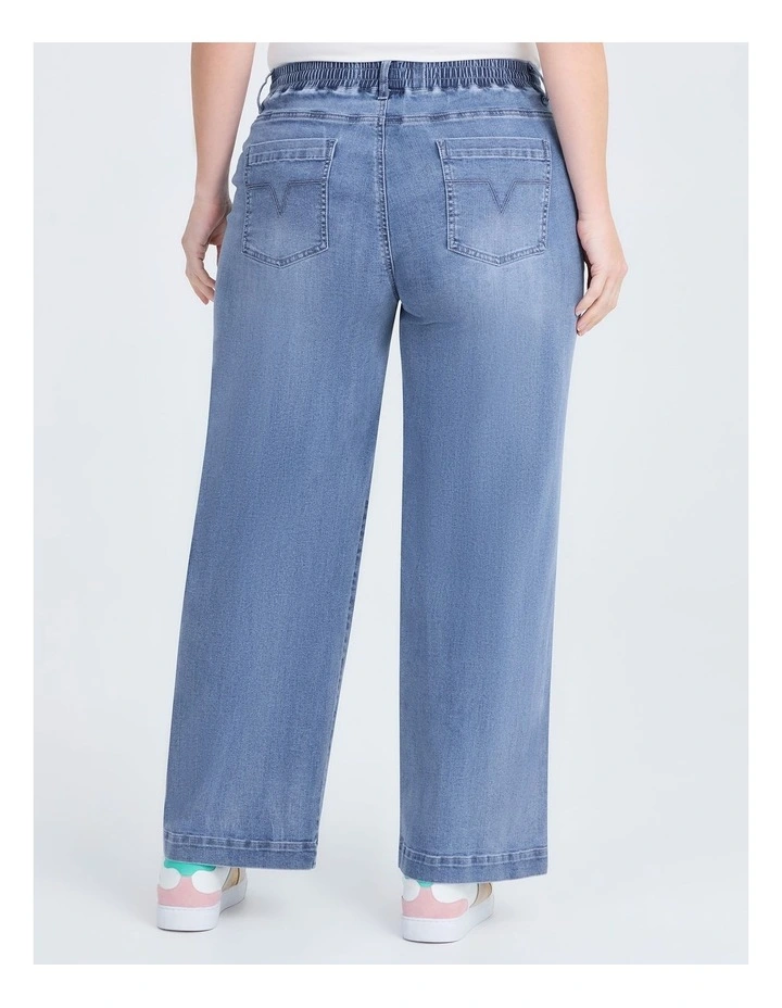 Cotton Wide Leg Pocket Jean Eden Blue Denim image 2