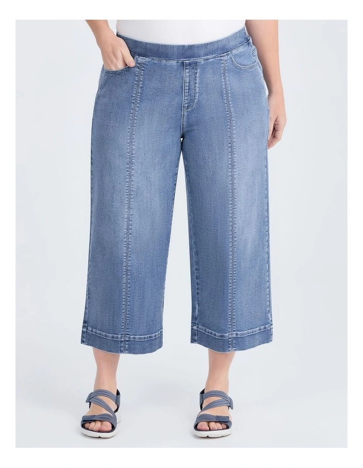 The Wide Leg Crop Jean Eden Blue Denim image 1