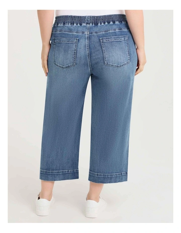 The Wide Leg Crop Jean in Eden Blue Denim image 2
