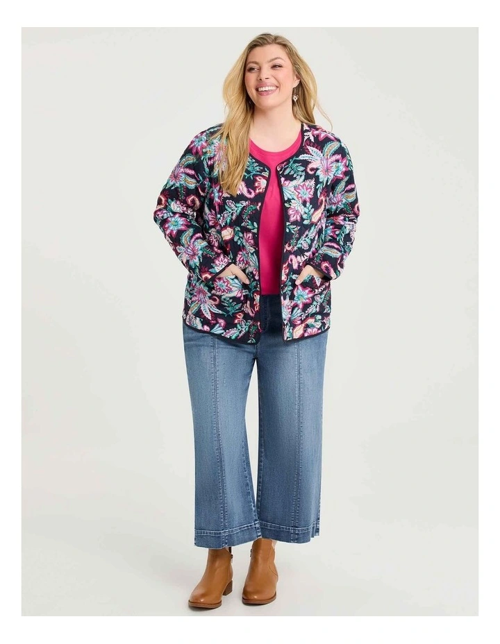 The Wide Leg Crop Jean in Eden Blue Denim image 3