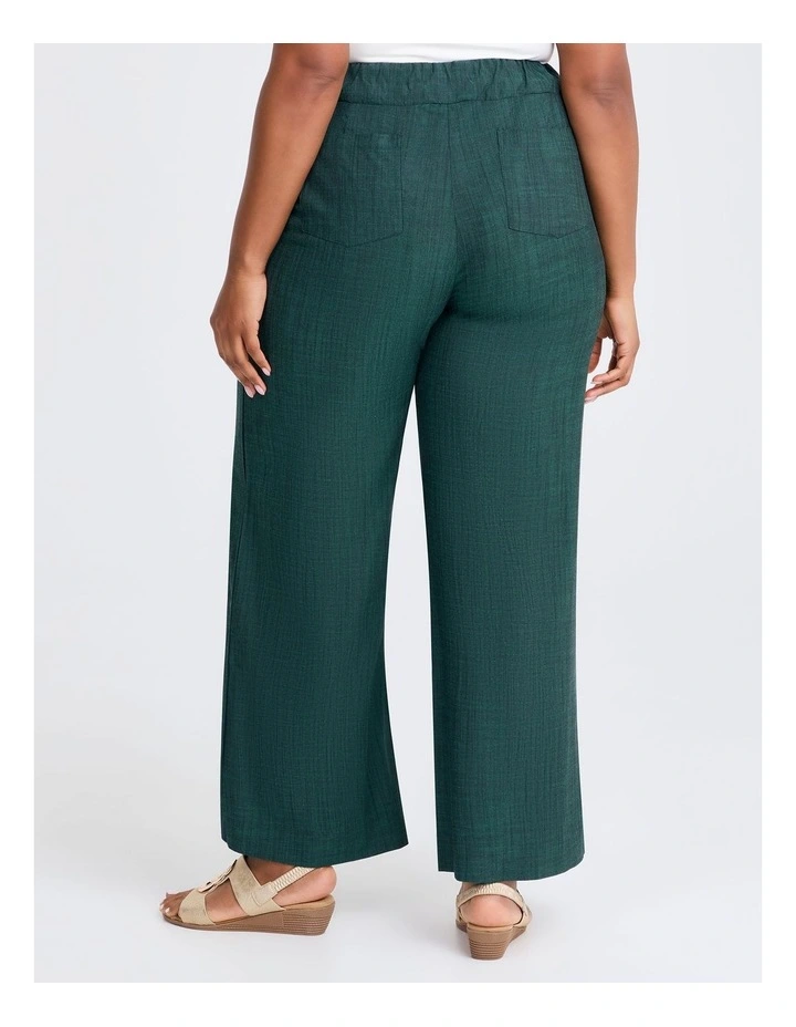 Natural Kaia Wide Leg Pant Forest Green image 2