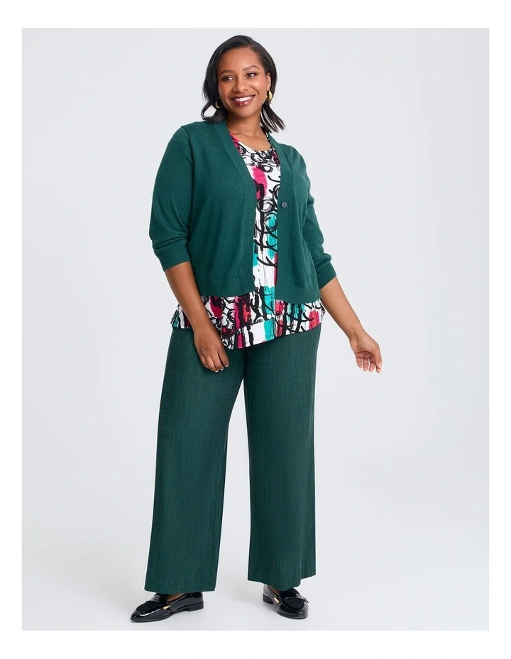 Natural Kaia Wide Leg Pant Forest Green image 4